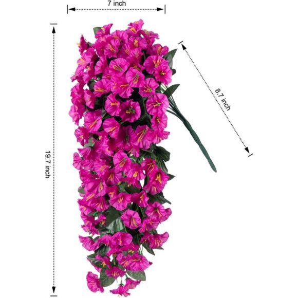 Artificial Faux Flowers Plants for Outdoor Outside Spring Summer Decoration, 2pc - Picture 2 of 7